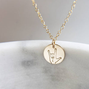 I Love You Necklace • Best Friend Gift • ASL • I Love You • Sign Language • ILY• American Sign Language • Sister Gift • Gift For Her