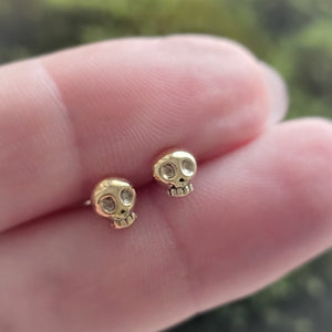 Mini Skull Studs • Tiny Silver Skulls • Gold Skull Studs • Best Friend Gift • Little Calaveras Studs • Dainty Skull Earrings • Petite Studs