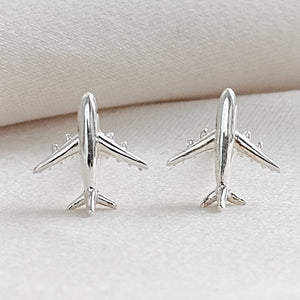 Teeny Tiny Airplane Studs • Bon Voyage Gift • Sterling Silver Airplane Earrings • Adventure • Miniature Plane Studs • Cute Gift for Traveler