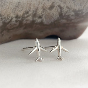 Teeny Tiny Airplane Studs • Bon Voyage Gift • Sterling Silver Airplane Earrings • Adventure • Miniature Plane Studs • Cute Gift for Traveler