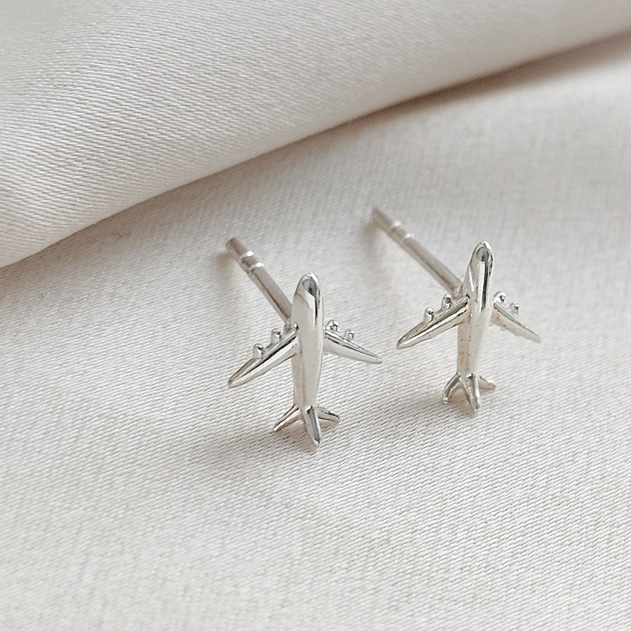 Teeny Tiny Airplane Studs • Bon Voyage Gift • Sterling Silver Airplane Earrings • Adventure • Miniature Plane Studs • Cute Gift for Traveler