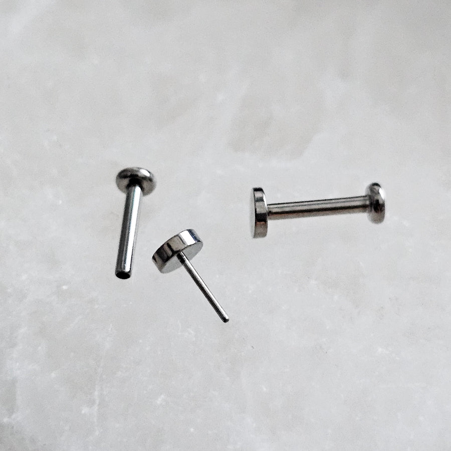 Titanium Dot Studs • Flat Back Nap Earrings • Push In Comfort Fit Studs • Minimalist Style • 20G or 18G • Ear Stack • Hypoallergenic