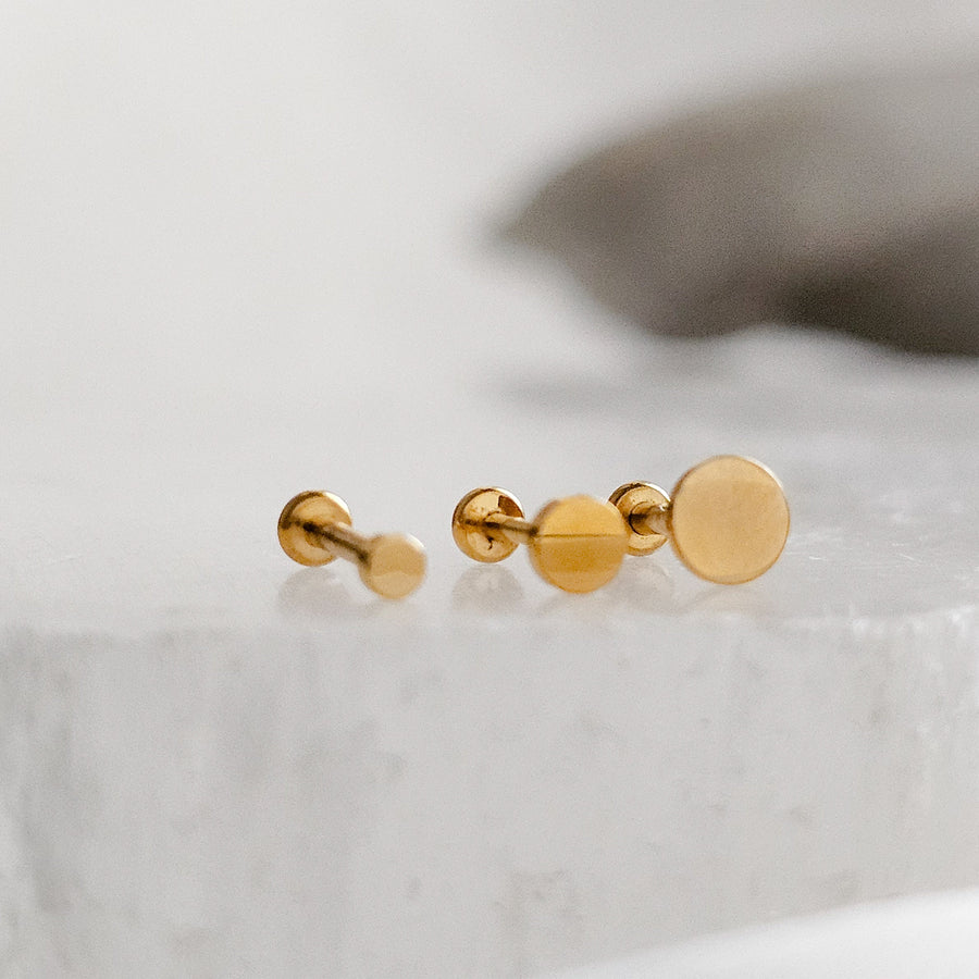 Titanium Dot Studs • Flat Back Nap Earrings • Push In Comfort Fit Studs • Minimalist Style • 20G or 18G • Ear Stack • Hypoallergenic