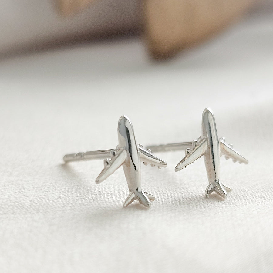 Teeny Tiny Airplane Studs • Bon Voyage Gift • Sterling Silver Airplane Earrings • Adventure • Miniature Plane Studs • Cute Gift for Traveler