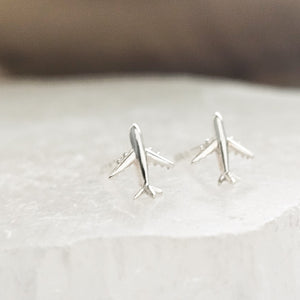 Teeny Tiny Airplane Studs • Bon Voyage Gift • Sterling Silver Airplane Earrings • Adventure • Miniature Plane Studs • Cute Gift for Traveler