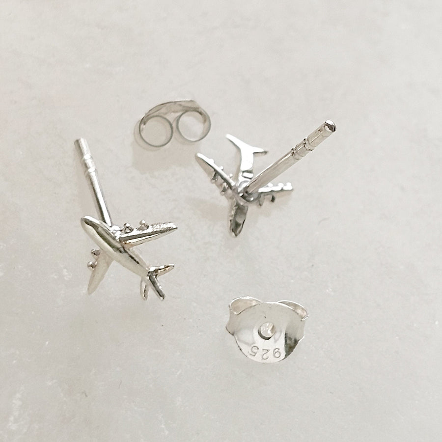 Teeny Tiny Airplane Studs • Bon Voyage Gift • Sterling Silver Airplane Earrings • Adventure • Miniature Plane Studs • Cute Gift for Traveler