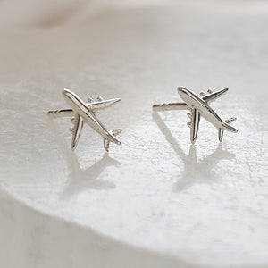 Teeny Tiny Airplane Studs • Bon Voyage Gift • Sterling Silver Airplane Earrings • Adventure • Miniature Plane Studs • Cute Gift for Traveler