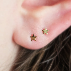 Little Gold Star Studs • Dainty Stars • Celestial Jewelry • Tiny Stars • Gift For Her • Ear Stack • Second Piercing • Waterproof Earrings