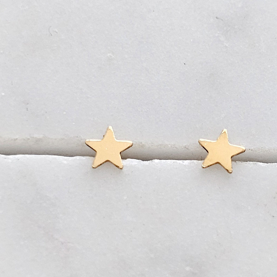 Little Gold Star Studs • Dainty Stars • Celestial Jewelry • Tiny Stars • Gift For Her • Ear Stack • Second Piercing • Waterproof Earrings