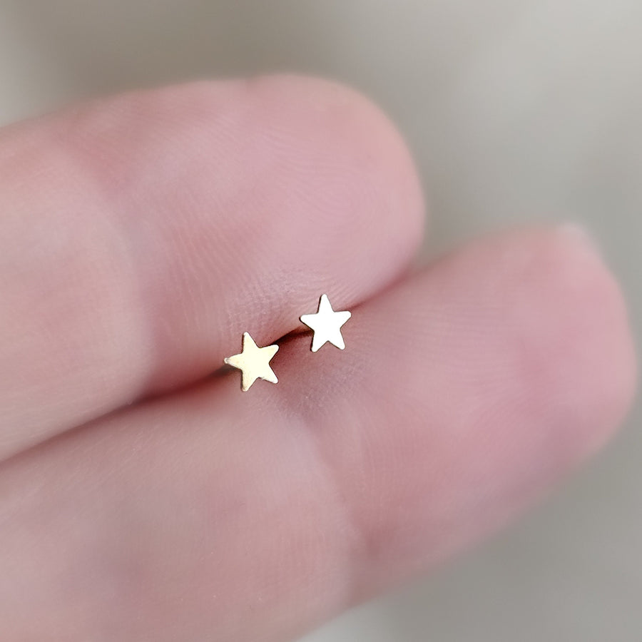 Little Gold Star Studs • Dainty Stars • Celestial Jewelry • Tiny Stars • Gift For Her • Ear Stack • Second Piercing • Waterproof Earrings