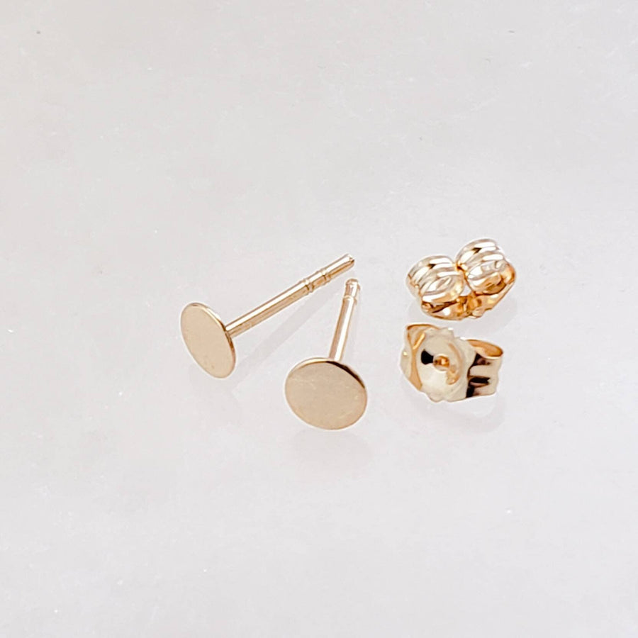 14K Gold Disc Studs • Small Gold Studs • Delicate Stud Earrings • Minimalist Earrings • Round Gold Studs • Gift For Her • Dainty 14 karat