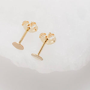 14K Gold Disc Studs • Small Gold Studs • Delicate Stud Earrings • Minimalist Earrings • Round Gold Studs • Gift For Her • Dainty 14 karat