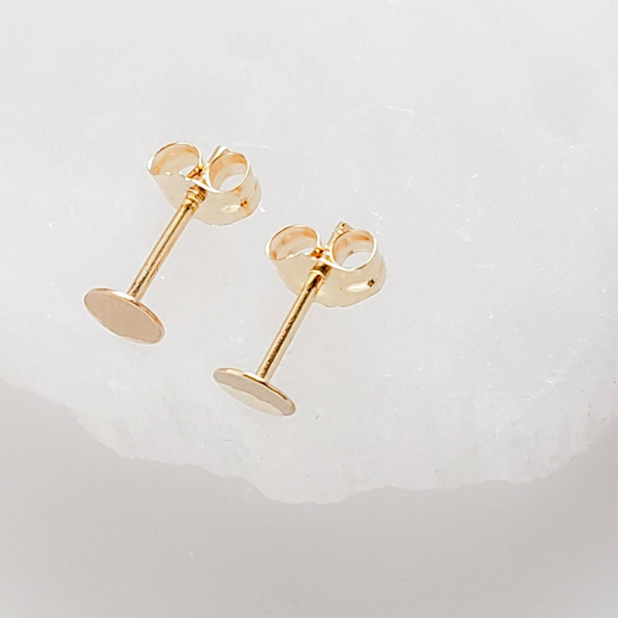 14K Gold Disc Studs • Small Gold Studs • Delicate Stud Earrings • Minimalist Earrings • Round Gold Studs • Gift For Her • Dainty 14 karat