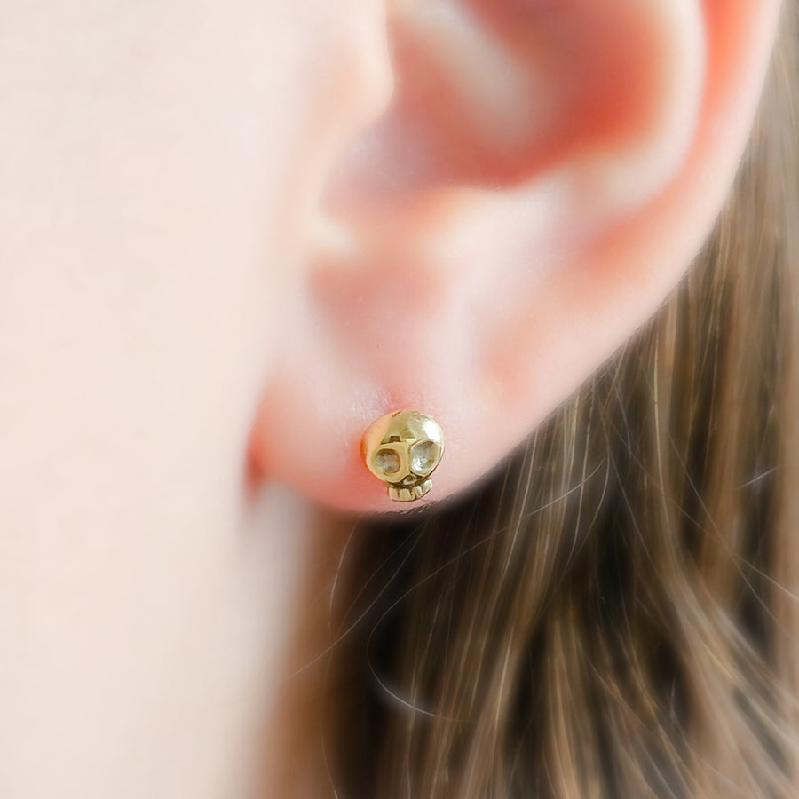 Mini Skull Studs • Tiny Silver Skulls • Gold Skull Studs • Best Friend Gift • Little Calaveras Studs • Dainty Skull Earrings • Petite Studs