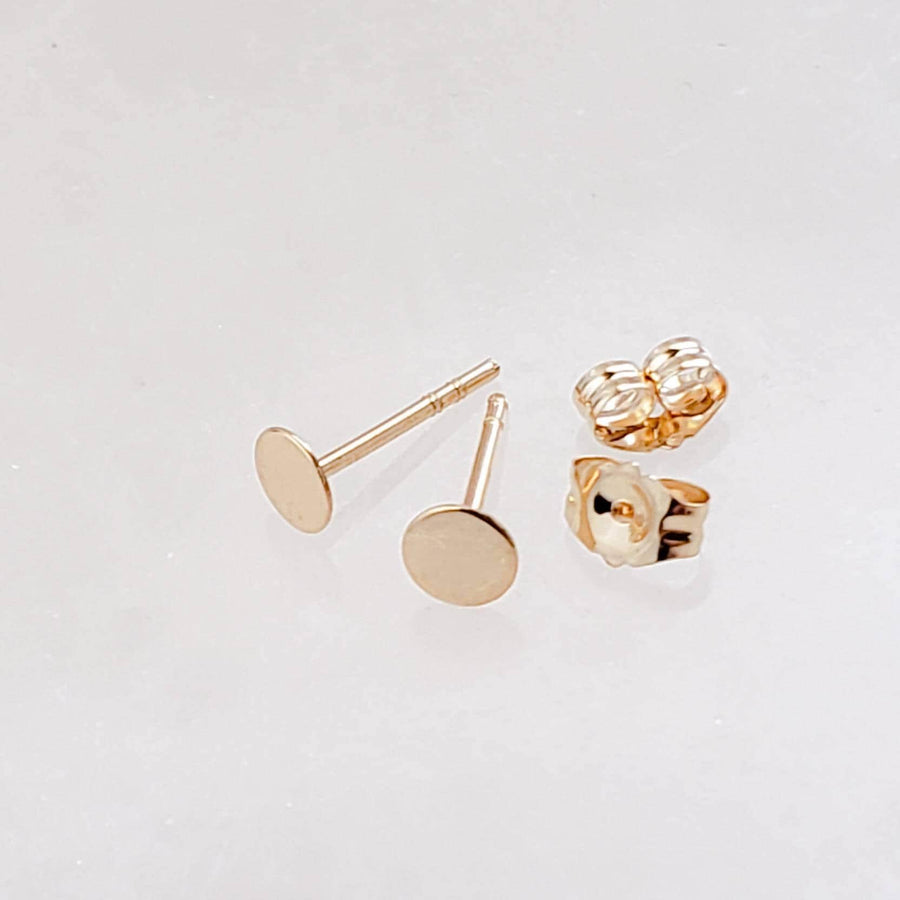 14K Gold Disc Studs • Small Gold Studs • Delicate Stud Earrings • Minimalist Earrings • Round Gold Studs • Post Earrings • Dainty 14 karat