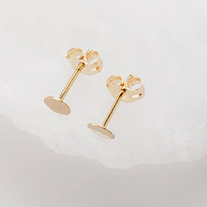 14K Gold Disc Studs • Small Gold Studs • Delicate Stud Earrings • Minimalist Earrings • Round Gold Studs • Post Earrings • Dainty 14 karat