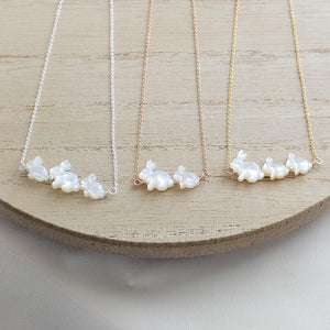 Bunny Mom Necklace • Mother & Baby Bunnies • Rabbit Jewelry • Mother of Pearl • Gift for Mom • New Mom Gift • Mother's Day Necklace