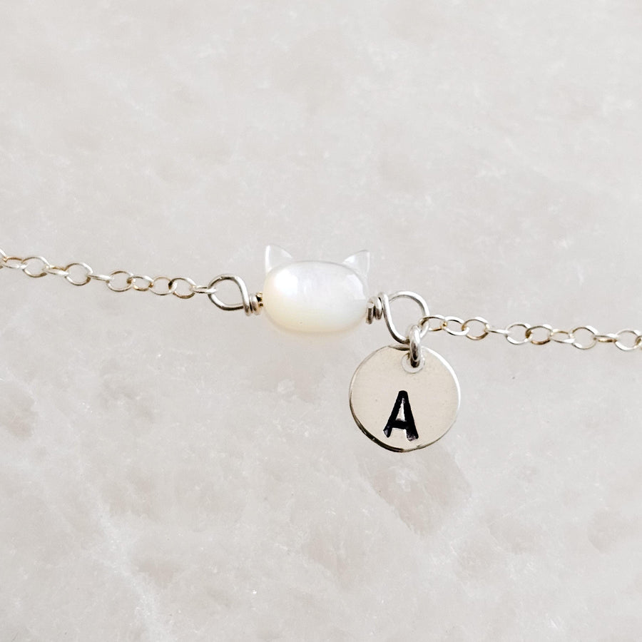 Personalized Cat Bracelet • Choose Your Initial & Cat Color • Cat Lover • Gift for Cat Mom • Feline Bracelet • Cat Mom • Pet Memorial