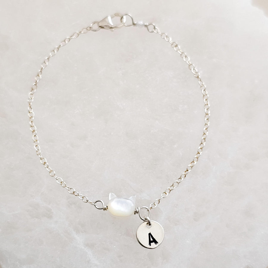 Personalized Cat Bracelet • Choose Your Initial & Cat Color • Cat Lover • Gift for Cat Mom • Feline Bracelet • Cat Mom • Pet Memorial