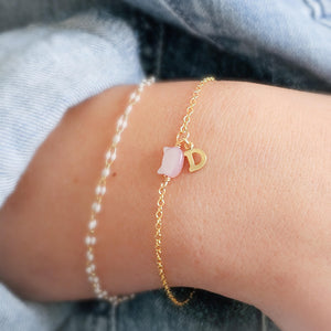 Personalized Cat Bracelet • Choose Your Initial & Cat Color • Cat Lover • Gift for Cat Mom • Feline Bracelet • Cat Mom • Pet Memorial
