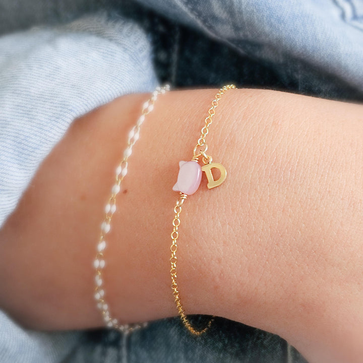 Personalized Cat Bracelet • Choose Your Initial & Cat Color • Cat Lover • Gift for Cat Mom • Feline Bracelet • Cat Mom • Pet Memorial