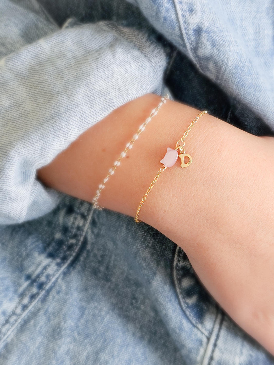 Personalized Cat Bracelet • Choose Your Initial & Cat Color • Cat Lover • Gift for Cat Mom • Feline Bracelet • Cat Mom • Pet Memorial