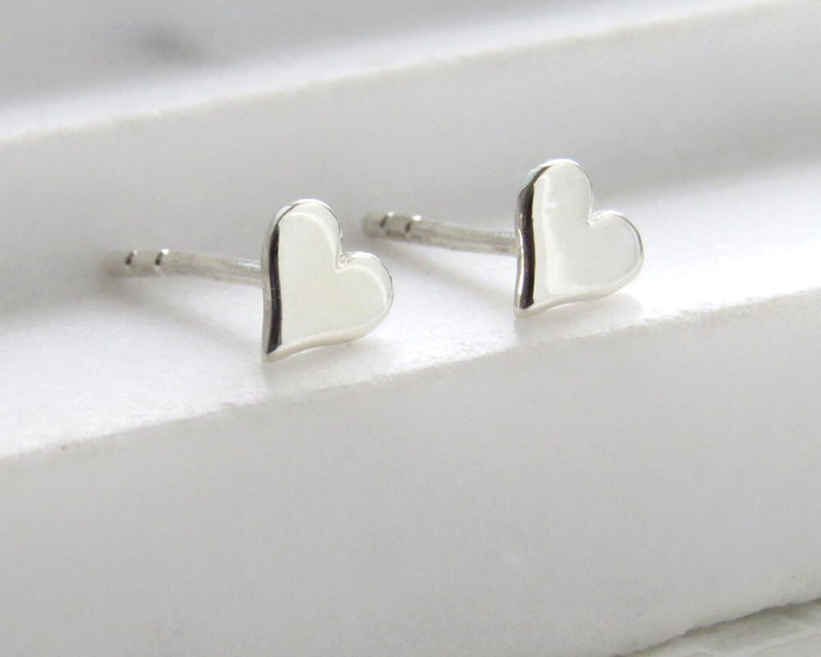 Teeny Tiny Heart Studs • Small Earring Studs • Petite Hearts • Solid Heart Posts • Simple Minimal Earrings • Sterling Silver Heart Studs