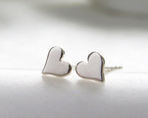 Teeny Tiny Heart Studs • Small Earring Studs • Petite Hearts • Solid Heart Posts • Simple Minimal Earrings • Sterling Silver Heart Studs