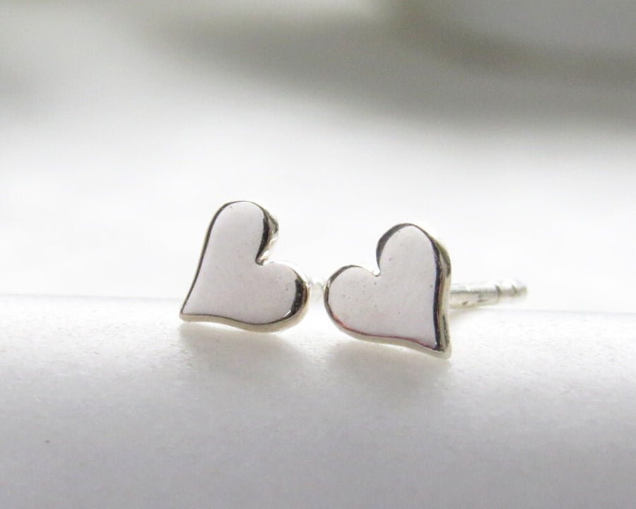 Teeny Tiny Heart Studs • Small Earring Studs • Petite Hearts • Solid Heart Posts • Simple Minimal Earrings • Sterling Silver Heart Studs