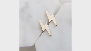 14K Gold Lightning Bolt Studs • Dainty Lightning Bolts • Tiny Gold Studs • Thunderbolt Earrings • Lightning Earrings • Gift For Her