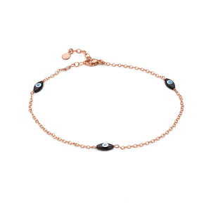 Evil Eyes Anklet - Studio Blue