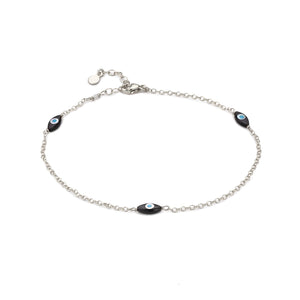 Evil Eyes Anklet - Studio Blue