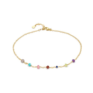 Confetti Gemstone Anklet - Studio Blue