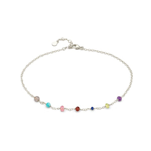 Confetti Gemstone Anklet - Studio Blue