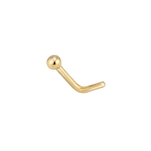 Tiny Bead Nose Stud in 14K Gold - Studio Blue