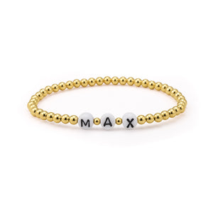 Beaded Name Bracelet - Studio Blue