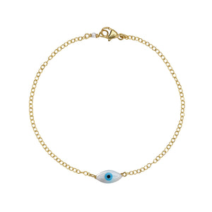 Dainty Evil Eye Bracelet - Studio Blue