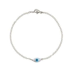 Dainty Evil Eye Bracelet - Studio Blue