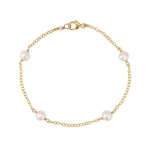 Freshwater Pearl Station Bracelet - Studio Blue