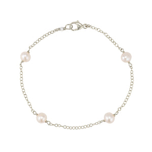 Freshwater Pearl Station Bracelet - Studio Blue