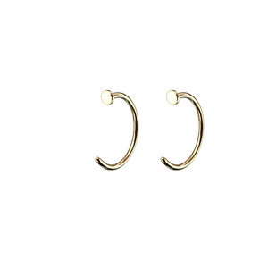 Dot Hug Hoops in 14k Gold - Studio Blue