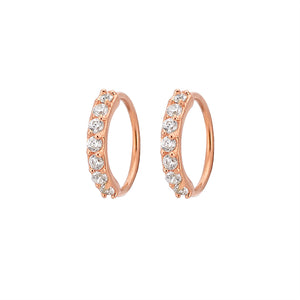 CZ Diamond Sparkle Hoops - Studio Blue