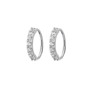 CZ Diamond Sparkle Hoops - Studio Blue