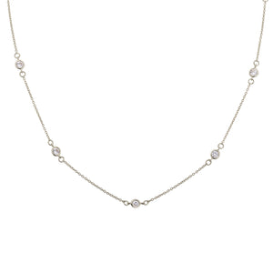 Diamond CZ Station Necklace - Studio Blue