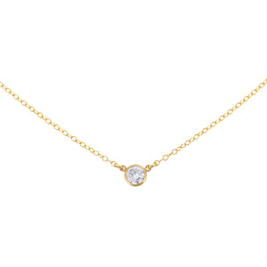 Solitaire Diamond CZ Necklace - Studio Blue