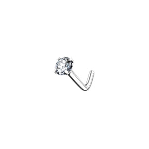 Diamond CZ Nose Stud in 14K Gold - Studio Blue