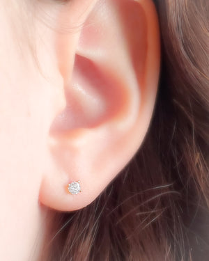 Classic CZ Diamond Studs in 14k Gold - Studio Blue