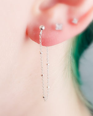 Dotted Chain Stud Earrings - Studio Blue