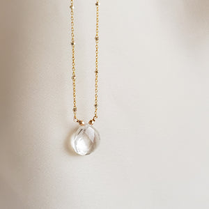 Solitaire Quartz Drop Necklace - Studio Blue