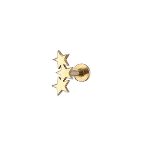 Tiny Stars Flat Back in 14k Gold - Studio Blue